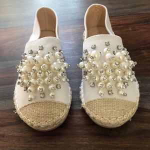 Faux Pearl espradille flats